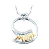 Image 1 : 1/20 CTW Womens Round Diamond Mom Mother Pendant 10kt Two-tone Gold - REF-6A7M