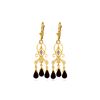 Image 1 : Genuine 6.31 ctw Garnet & Diamond Earrings 14KT Yellow Gold - REF-34M6T