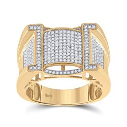 5/8 CTW Mens Round Diamond Band Ring 10kt Yellow Gold - REF-88F5W