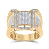 Image 1 : 5/8 CTW Mens Round Diamond Band Ring 10kt Yellow Gold - REF-88F5W