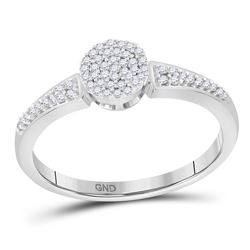 1/6 CTW Womens Round Diamond Circle Cluster Ring 10kt White Gold - REF-15W2H
