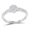 Image 1 : 1/6 CTW Womens Round Diamond Circle Cluster Ring 10kt White Gold - REF-15W2H