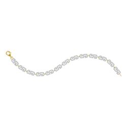 1 CTW Womens Round Diamond Link Bracelet 10kt Yellow Gold - REF-79H3R