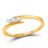Image 1 : 1/10 CTW Womens Round Diamond 3-stone Promise Ring 10kt Yellow Gold - REF-17X3T