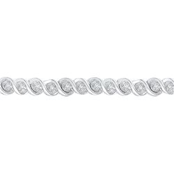 1/2 CTW Womens Round Diamond Tennis Bracelet 10kt White Gold - REF-106R3X