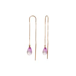 Genuine 4.5 ctw Pink Topaz Earrings 14KT Rose Gold - REF-20Z4N