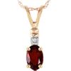 Image 1 : Genuine 0.46 ctw Garnet & Diamond Necklace 14KT Yellow Gold - REF-21X6M