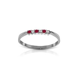 Genuine 0.11 ctw Ruby & Diamond Ring 14KT White Gold - REF-27W5Y