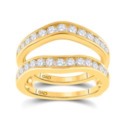 1 CTW Womens Round Diamond Wedding Wrap Ring 14kt Yellow Gold - REF-104N9A