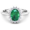 Image 3 : Natural 1.87 CTW Zambian Emerald & Diamond Ring 14K White Gold - REF-77X3K
