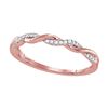 Image 1 : 1/12 CTW Womens Round Diamond Twist Stackable Band Ring 10kt Rose Gold - REF-15V2Y