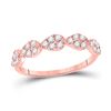 Image 1 : 1/3 CTW Womens Round Diamond Teardrop Stackable Band Ring 10kt Rose Gold - REF-29V4Y