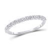 Image 1 : 1/20 CTW Womens Round Diamond Stackable Band Ring 10kt White Gold - REF-9F5W