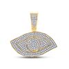 Image 1 : 5/8 CTW Mens Round Diamond All Seeing Eye Charm Pendant 10kt Yellow Gold - REF-47A6M