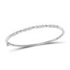 Image 1 : 1/3 CTW Womens Princess Diamond Stackable Bangle Bracelet 10kt White Gold - REF-54F5W