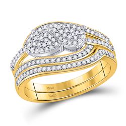 1/3 CTW Round Diamond Bridal Wedding Ring 10kt Yellow Gold - REF-34F3W