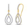 Image 1 : 1/2 CTW Womens Round Diamond Teardrop Dangle Earrings 10kt Yellow Gold - REF-29A9M