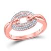 Image 1 : 1/5 CTW Womens Round Diamond Captured Circle Cluster Ring 10kt Rose Gold - REF-29X4T