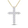 Image 1 : 1/2 CTW Womens Round Diamond Cross Pendant 14kt Yellow Gold - REF-36M7F