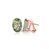 Image 1 : Genuine 15.1 ctw Green Amethyst Earrings 14KT Rose Gold - REF-59N6R