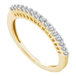 1/4 CTW Womens Round Diamond Wedding Single Row Band Ring 14kt Yellow Gold - REF-27X3T