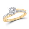 Image 1 : 1/2 CTW Round Diamond Bridal Wedding Ring 10kt Yellow Gold - REF-51M8F