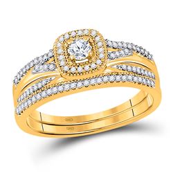 1/3 CTW Round Diamond Bridal Wedding Ring 10kt Yellow Gold - REF-42V8Y