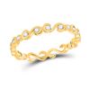 Image 1 : 1/8 CTW Womens Round Diamond S-Shape Stackable Band Ring 10kt Yellow Gold - REF-15W2H