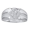 Image 1 : 1/4 CTW Mens Round Diamond Band Ring 14kt White Gold - REF-36M2F