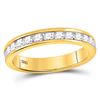 Image 1 : 1/2 CTW Womens Round Diamond Single Row Wedding Band Ring 14kt Yellow Gold - REF-61A4M