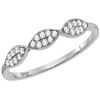 Image 1 : 1/8 CTW Womens Round Diamond Oval Cluster Stackable Band Ring 10kt White Gold - REF-17A3M