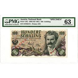 National Bank of Austria. 1960 (ND 1961). Specimen Banknote.