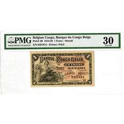 Banque du Congo Belga. 1914 Issue Banknote.