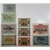 Image 1 : Marktredwitz, Nesselwang, & Wilster. 1918. Lot of 9 Issued Emergency Notgeld Banknotes.