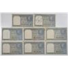 Image 1 : Government of India. 1940. Lot of 8 Issued Notes.