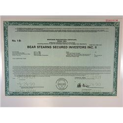 Bear Sterns Secured Investors Inc. II 1990 Specimen Mortgage Pass-Through Cert. XF