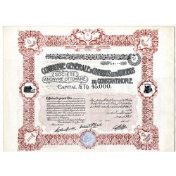 Compagnie Generale D'Omnibus et D'Autobus de Constantinople, 1910 I/U Share Certificate.