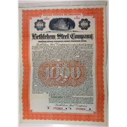 Bethlehem Steel Co., 1919 Specimen Bond