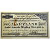 Image 1 : Maryland Gold Quartz Mining Co. 1888 Stock Certificate.