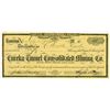 Image 1 : Eureka Tunnel Consolidated Mining Co., 1884 I/U Stock Certificate