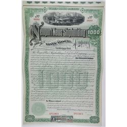 Newport News Shipbuilding and Dry Dock Co. 1890 Specimen Bond