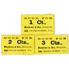 Image 1 : Mathews & Bro., Druggists, ND (ca.1860's) Cardboard Scrip Note Trio.