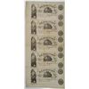Image 1 : H.H. Robinson, 1850's Uncut Sheet of 5 Obsolete Scrip Note Remainders