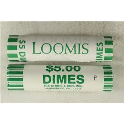 2-$5 ROLLS OF 2011-P & D ROOSEVELT DIMES