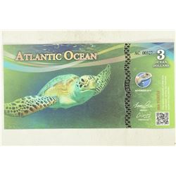 2016 ATLANTIC OCEAN 3-OCEAN DOLLARS SEA TURTLE