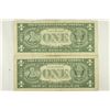 Image 2 : 2-1957 $1 SILVER CERTIFICATES STAR NOTES BLUE SEAL