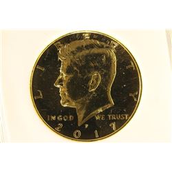2017 24KT GOLD ENRICHED KENNEDY HALF DOLLAR UNC