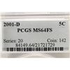 Image 3 : 2001-D JEFFERSON NICKEL PCGS MS64FS