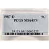 Image 3 : 1987-D JEFFERSON NICKEL PCGS MS64FS