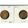 Image 1 : 2-ERROR LINCOLN CENTS OFF CENTER STRIKES